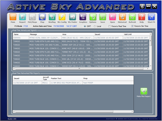 Airmets/Sigmets/Pireps Screen
